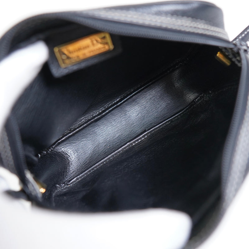 クリスチャン ディオール CDロゴ レザー ショルダーバッグ ブラック