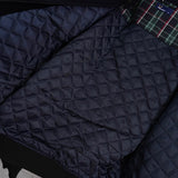 フレッドペリー ロゴ刺繍 レザー切り替え ウールブルゾン ブラック