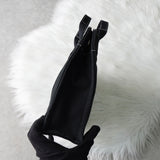 エルメス ドーヴィルPM キャンバス ハンドバッグ ブラック / ホワイトステッチ