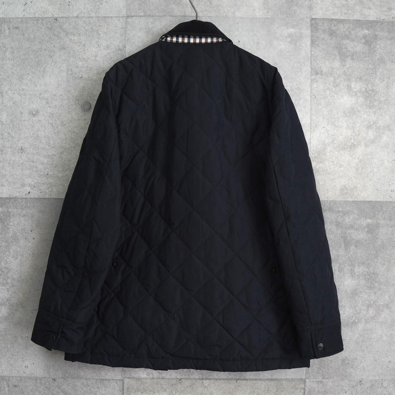 アクアスキュータム  コーデュロイ襟 キルティングジャケット ブラック