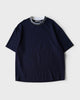 アクネ ストゥディオズ ロゴネック オーバーサイズ Tシャツ ネイビー メンズ