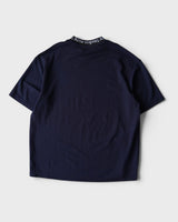 アクネ ストゥディオズ ロゴネック オーバーサイズ Tシャツ ネイビー メンズ