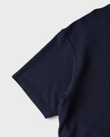 アクネ ストゥディオズ ロゴネック オーバーサイズ Tシャツ ネイビー メンズ