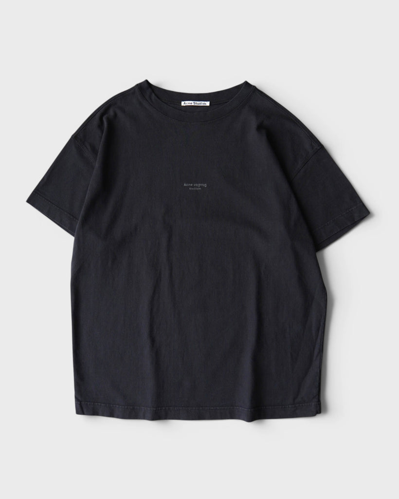 アクネ ストゥディオズ ロゴ オーバーサイズ Tシャツ ブラック メンズ