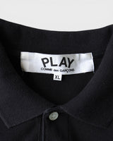 プレイ コム デ ギャルソン ハートロゴ 半袖ポロシャツ ブラック XLサイズ メンズ