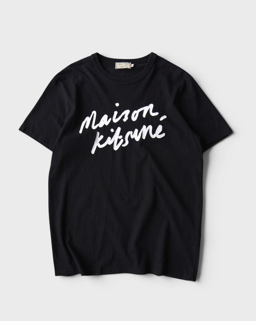 メゾン キツネ 筆記体ロゴ Tシャツ Mサイズ ブラック メンズ