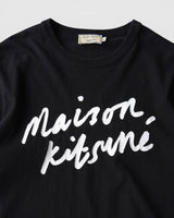 メゾン キツネ 筆記体ロゴ Tシャツ Mサイズ ブラック メンズ