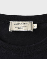 メゾン キツネ 筆記体ロゴ Tシャツ Mサイズ ブラック メンズ