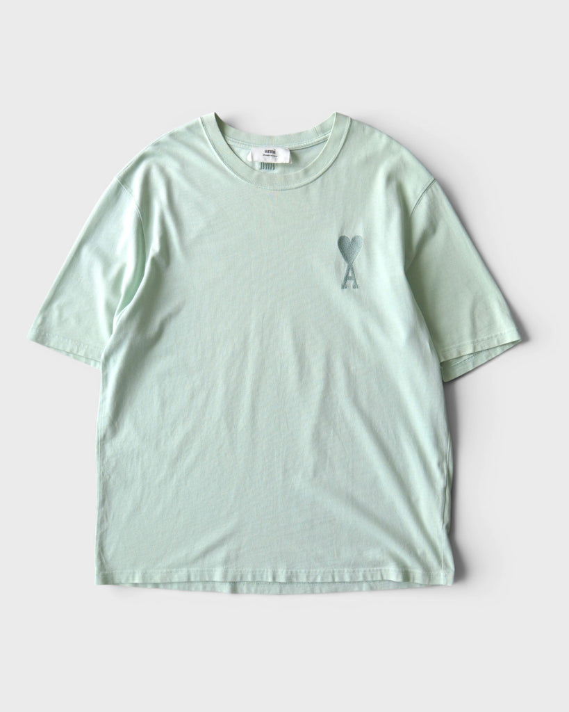アミパリ アミ パリス ハートロゴ オーバーサイズ Tシャツ パステルグリーン Mサイズ メンズ