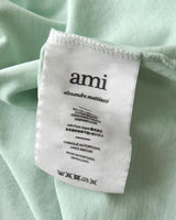 アミパリ アミ パリス ハートロゴ オーバーサイズ Tシャツ パステルグリーン Mサイズ メンズ