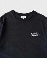 メゾン キツネ 筆記体ロゴ Tシャツ ブラック XLサイズ メンズ