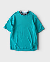 アクネ ストゥディオズ ロゴネック オーバーサイズ  Tシャツ ターコイズブルー メンズ