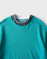 アクネ ストゥディオズ ロゴネック オーバーサイズ  Tシャツ ターコイズブルー メンズ