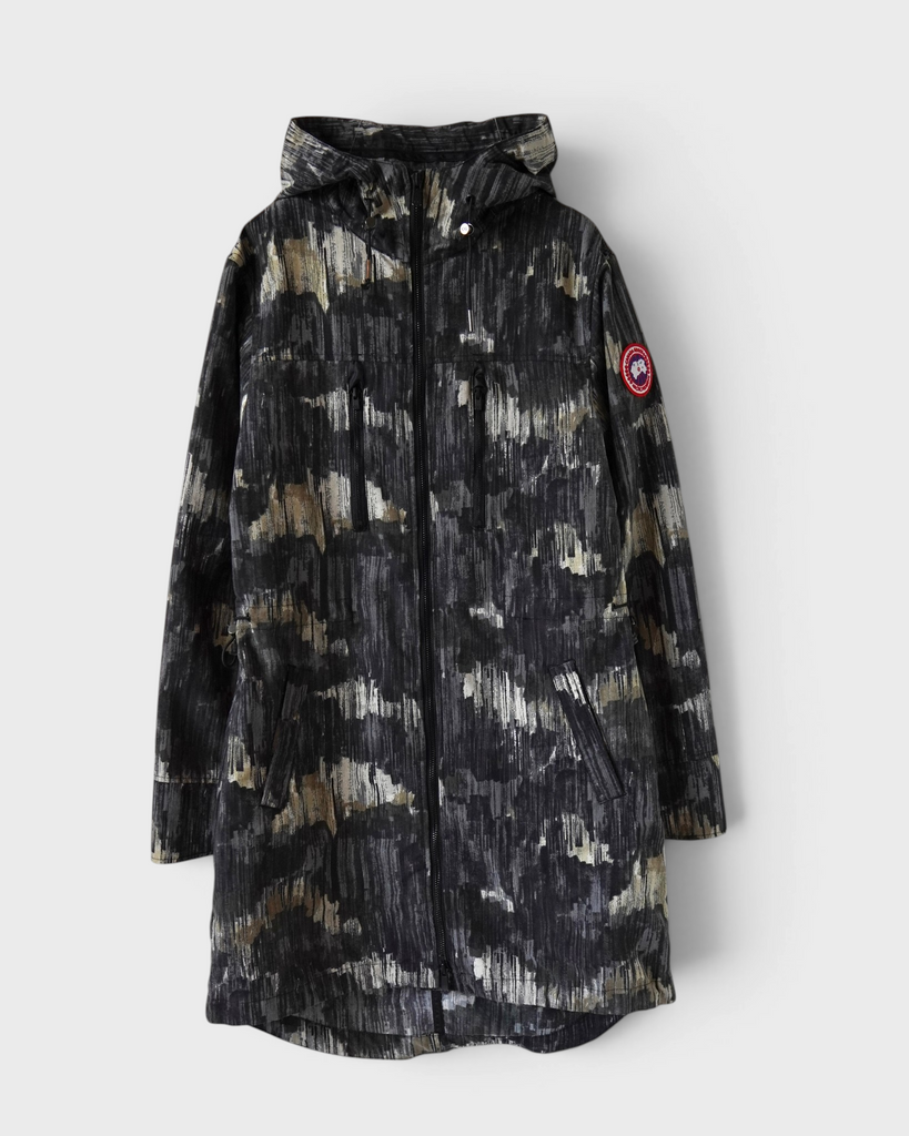 カナダグース カモ柄 フーデッド ナイロンジャケット グレー XS レディース