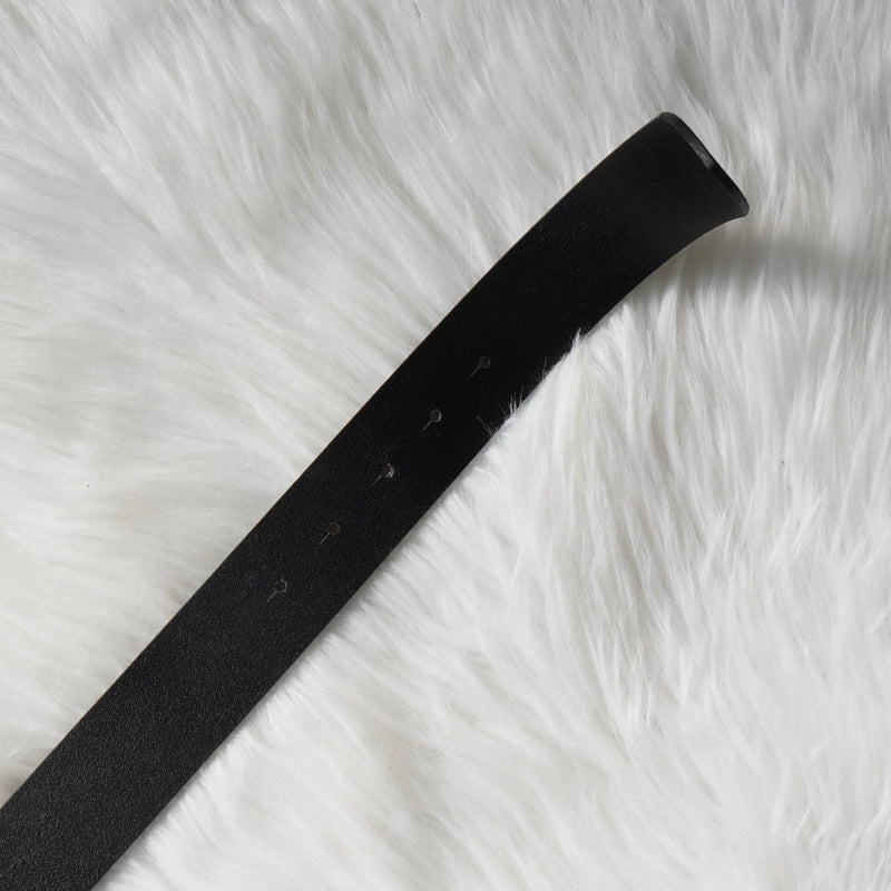 ディーゼル ロゴ レザー ベルト 80 / 32 ブラック / シルバー