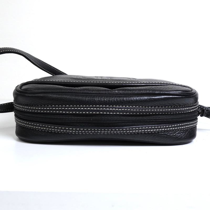 クリスチャン ディオール CDロゴ レザー ショルダーバッグ ブラック