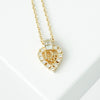 クリスチャン ディオール Diorロゴ ハート ラインストーン ネックレス GPゴールド