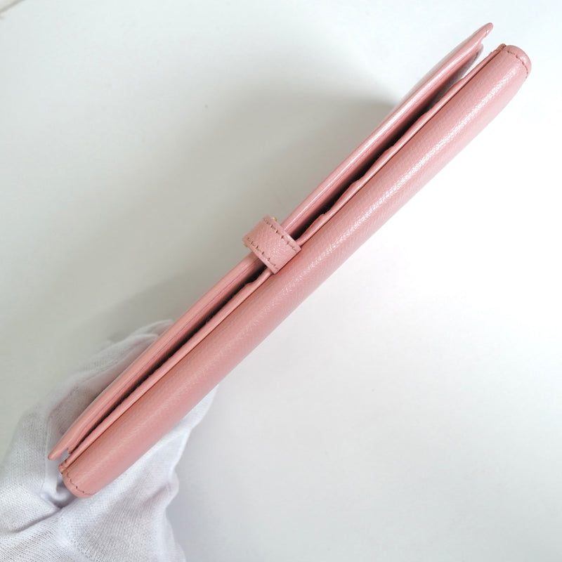 シャネル ココボタン レザー 長財布 ピンク