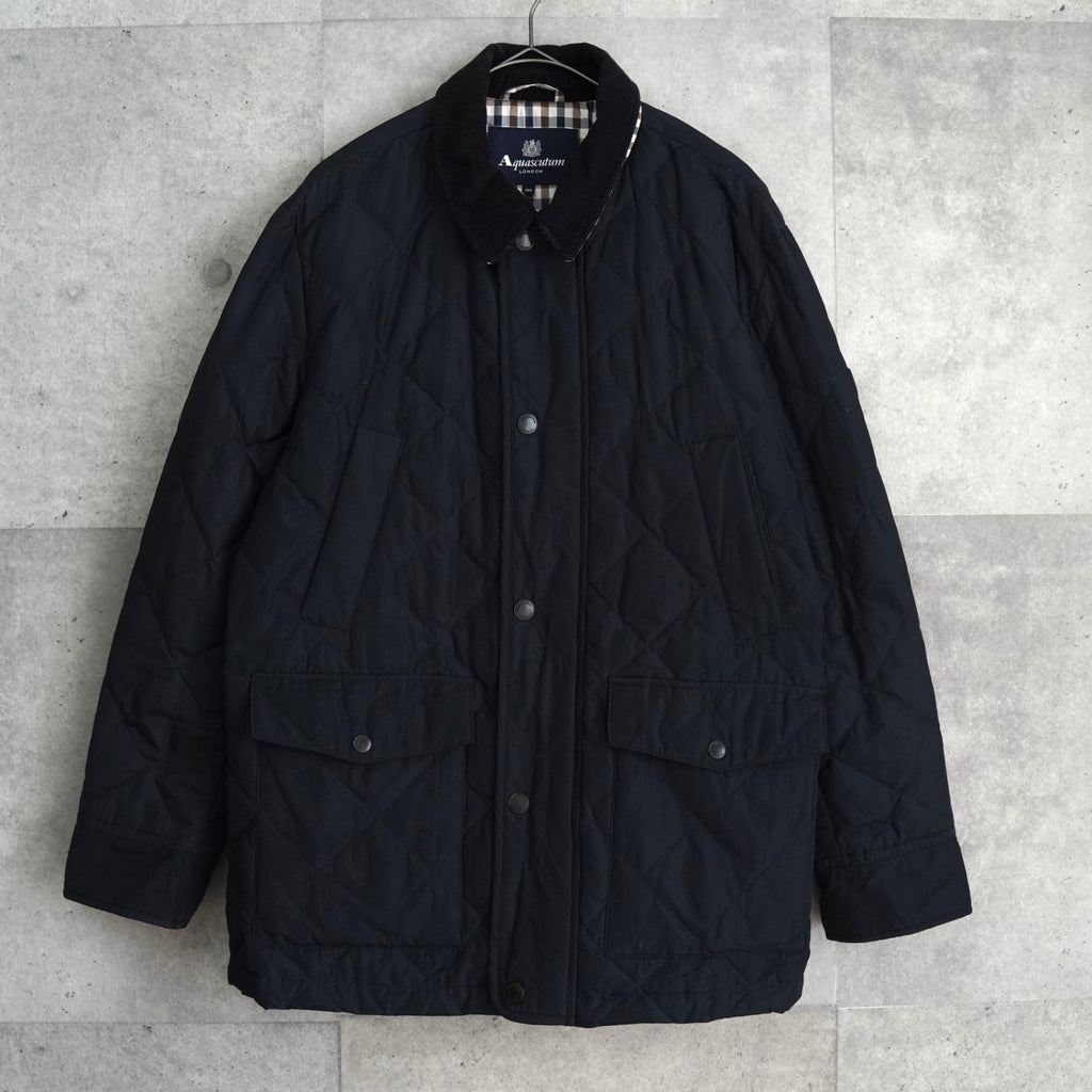 アクアスキュータム  コーデュロイ襟 キルティングジャケット ブラック