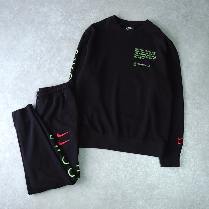 ナイキ DOUBLE SWOOSH ロゴ セットアップ スウェット スウェットパンツ ブラック