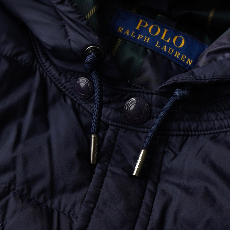 ポロ ラルフローレン ロゴプレート ダウンジャケット ネイビー