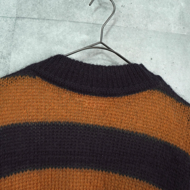 マルニ ドッキング 切り替え ボーダー柄 モヘア ニット キャメル / アイボリー