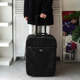 プラダ テスート ポコノ ナイロン / サフィアーノレザー トライアングルロゴ / キャリーバッグ ブラック