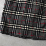 バーバリー ノバチェック ウール タイト スカート グレー