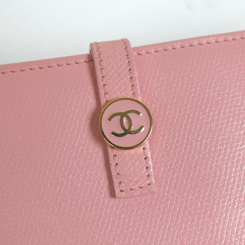 シャネル ココボタン レザー 長財布 ピンク