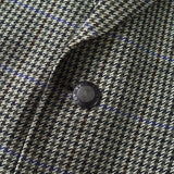 イヴサンローラン YSLロゴ ボタン 千鳥格子柄 ウール テーラードジャケット カーキ