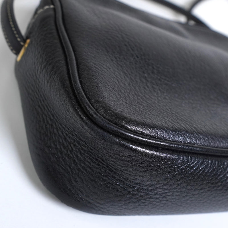 クリスチャン ディオール CDロゴ レザー ショルダーバッグ ブラック