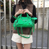 バレンシアガ ネオカゴール レザー 2way ハンドバッグ ショルダーバッグ ネオングリーン