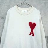 アミパリ アミ パリス ハートロゴ ニット アイボリー レディース