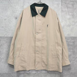 イヴ サンローラン ヴィンテージ YSLロゴ ブルゾン ジャケット ベージュ / モスグリーン