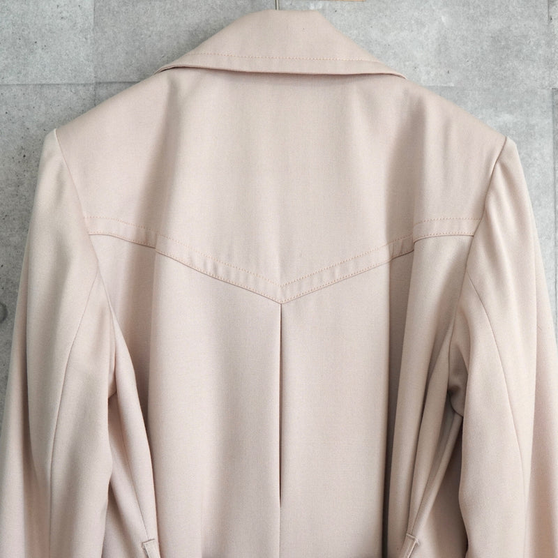 イヴサンローラン ロング丈 トレンチコート ピンクベージュ コート レディース