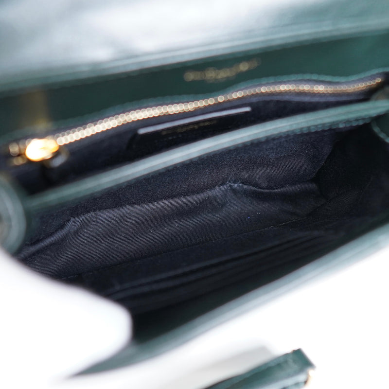 サンローラン YSLロゴ ルル レザー ショルダーバッグ グリーン