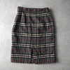 バーバリー ノバチェック ウール タイト スカート グレー