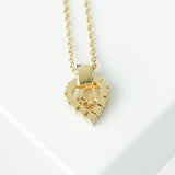 クリスチャン ディオール Diorロゴ ハート ラインストーン ネックレス GPゴールド
