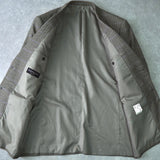 イヴサンローラン YSLロゴ ボタン 千鳥格子柄 ウール テーラードジャケット カーキ