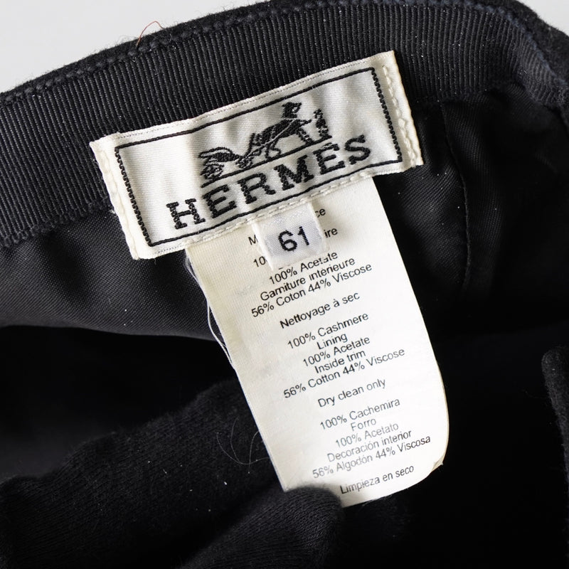 エルメス ライリー ドロップ カシミヤ100% キャップ ブラック