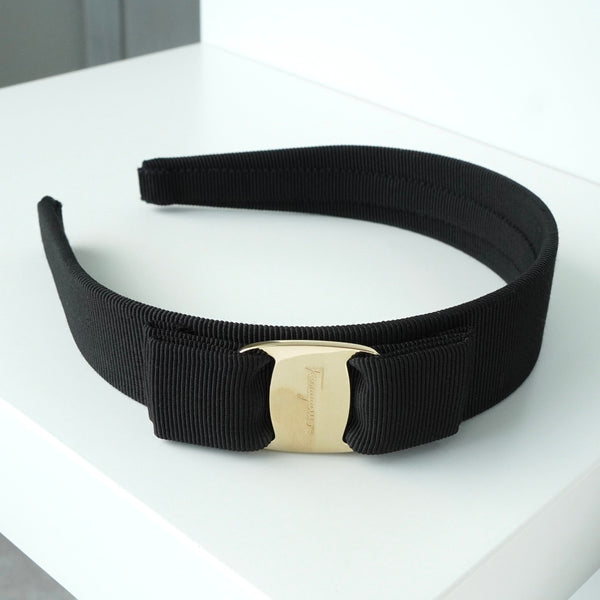 サルバトーレ フェラガモ ヴァラ リボン カチューシャ ブラック