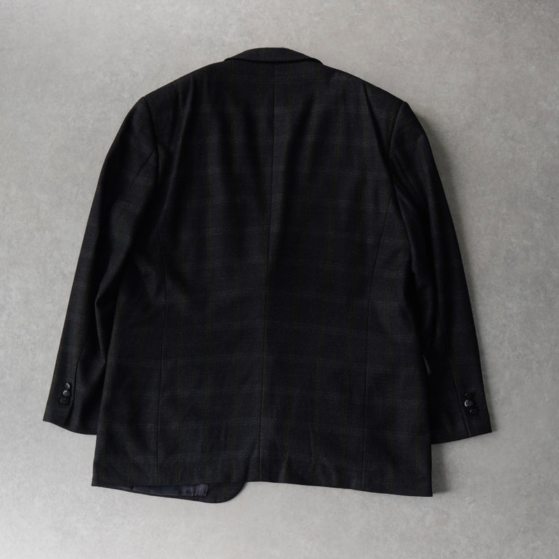 ジバンシィ 4Gロゴ ボタン チェック柄 ウール テーラードジャケット ブラック