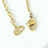 クリスチャン ディオール CDロゴ スクエア ラインストーン ネックレス GPゴールド