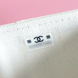シャネル ココマーク マトラッセ キャビアスキン 三つ折り財布 ホワイト