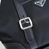 プラダ トライアングルロゴ テスート ポコノ ナイロン レザー トートバッグ ブラック