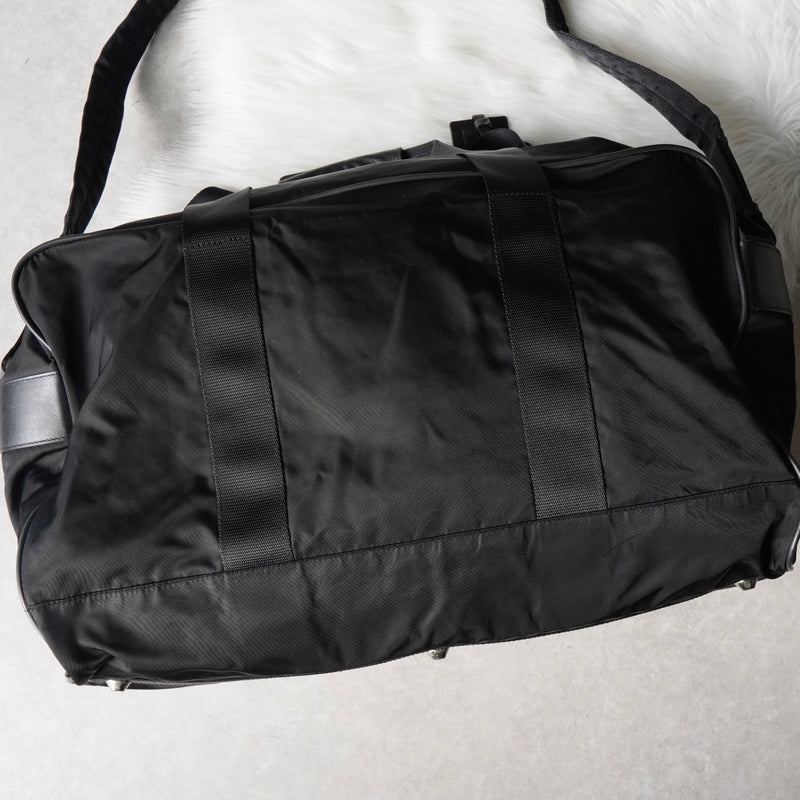 プラダ テスート ポコノ ナイロン / サフィアーノレザー 2way ボストンバッグ ブラック