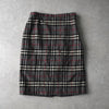 バーバリー ノバチェック ウール タイト スカート グレー