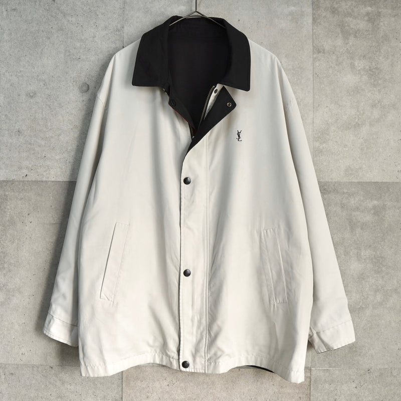 イヴサンローラン リバーシブル YSLロゴ ブルゾンホワイト / ブラック
