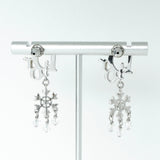 ディオール ロゴ ラインストーン スノー クリスタル ピアス シルバー