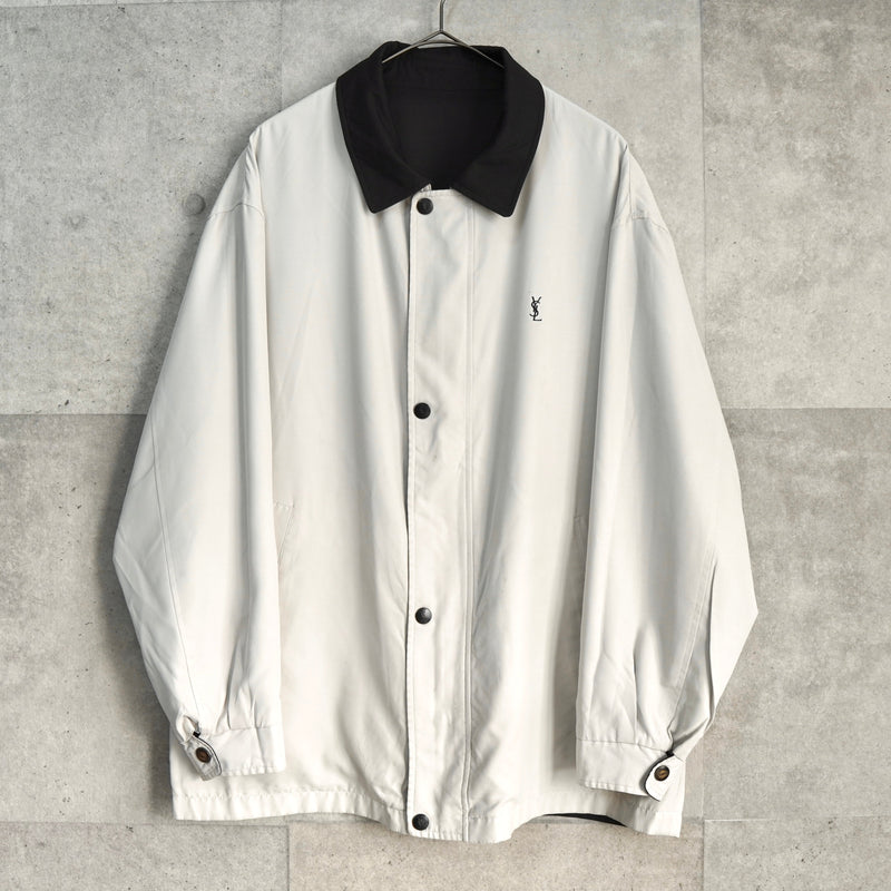 イヴサンローラン リバーシブル YSLロゴ ブルゾンホワイト / ブラック